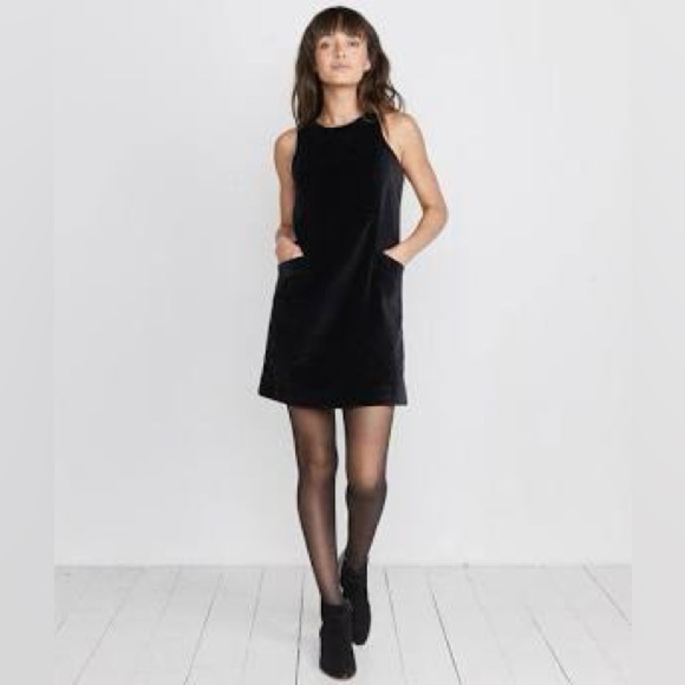 Marine Layer Cizon Black Velvet Dress
